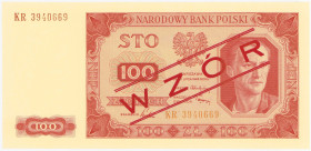 COLLECTION Polish Banknotes 1940 - 1948
POLSKA / POLAND / POLEN / POLOGNE / POLSKO

SPECIMEN 100 zlotys 1948 seria KR 

Czerwony ukośny nadruk WZ...