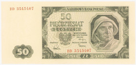 COLLECTION Polish Banknotes 1940 - 1948
POLSKA / POLAND / POLEN / POLOGNE / POLSKO

50 zlotys 1948 seria BD 

Pośrodku skośne zagniecenie.Lucow 1...
