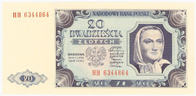COLLECTION Polish Banknotes 1940 - 1948
POLSKA / POLAND / POLEN / POLOGNE / POLSKO

20 zlotys 1948 seria HH - EXCELLENT 

Lekkie zagniecenia.Luco...