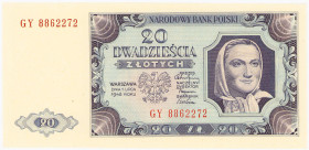 COLLECTION Polish Banknotes 1940 - 1948
POLSKA / POLAND / POLEN / POLOGNE / POLSKO

20 zlotys 1948 seria GY - EXCELLENT 

Emisyjny stan zachowani...