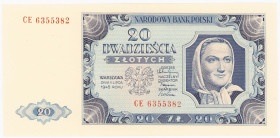 COLLECTION Polish Banknotes 1940 - 1948
POLSKA / POLAND / POLEN / POLOGNE / POLSKO

20 zlotys 1948 seria CE - EXCELLENT 

Pięknie zachowane.Lucow...