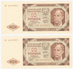 COLLECTION Polish Banknotes 1940 - 1948
POLSKA / POLAND / POLEN / POLOGNE / POLSKO

10 zlotys 1948 seria BC – KOLEJNE NUMERY 

Banknoty z kolejny...