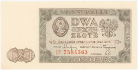 COLLECTION Polish Banknotes 1940 - 1948
POLSKA / POLAND / POLEN / POLOGNE / POLSKO

2 zlote 1948 seria CF 

Lekko ugięty dolny narożnik.&nbsp;Luc...