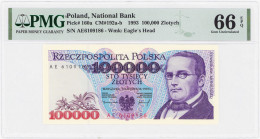 COLLECTION PRL banknotes
POLSKA / POLAND / POLEN / POLOGNE / POLSKO

100.000 zlotys 1993 seria AE, PMG 66 

Ostatnia seria w emisji.Wyśmienicie z...