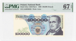 COLLECTION PRL banknotes
POLSKA / POLAND / POLEN / POLOGNE / POLSKO

100.000 zlotys 1990 seria AA, PMG 67 EPQ – EXCELLENT 

Idealnie zachowany eg...
