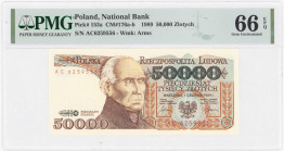 COLLECTION PRL banknotes
POLSKA / POLAND / POLEN / POLOGNE / POLSKO

50.000 zlotys 1989 seria AC, PMG 66 EPQ 

Wyśmienicie zachowany banknot w gr...