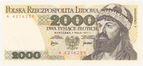 COLLECTION PRL banknotes
POLSKA / POLAND / POLEN / POLOGNE / POLSKO

2.000 zlotys 1977 seria A - RARE 

Poszukiwana przez kolekcjonerów początkow...
