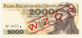 COLLECTION PRL banknotes
POLSKA / POLAND / POLEN / POLOGNE / POLSKO

SPECIMEN / WZOR. 2.000 zlotys 1977 seria A 

WZÓR / SPECIMEN, NUMERACJA ZERO...