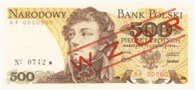COLLECTION PRL banknotes
POLSKA / POLAND / POLEN / POLOGNE / POLSKO

SPECIMEN / WZOR. 500 zlotys 1976 seria AF 

WZÓR / SPECIMEN, numeracja zerow...