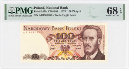 COLLECTION PRL banknotes
POLSKA / POLAND / POLEN / POLOGNE / POLSKO

100 zlotys 1976, seria AR, PMG 68 EPQ 

Wyśmienicie zachowany banknot w grad...