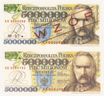 COLLECTION PRL banknotes
POLSKA / POLAND / POLEN / POLOGNE / POLSKO

5.000.000 zlotys 1995,Józef Piłsudski - REPLIKA PROJEKTU i REPLIKA WZORU 

R...