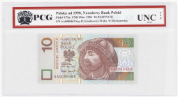 COLLECTION Polish Banknotes since 1990
POLSKA / POLAND / POLEN / POLOGNE / POLSKO

10 zlotys 1994 seria AA - PCG UNC EPQ - NISKI NUMER 

Początko...