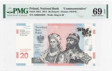 COLLECTION Polish Banknotes since 1990
POLSKA / POLAND / POLEN / POLOGNE / POLSKO

20 zlotys 2015 1050 Chrzest Polski, PMG 69 EPQ (2 MAX) - RARE 
...