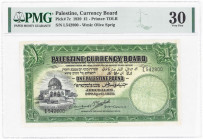 World banknotes
WORLD / USA / BANKNOTES / PAPER MONEY

Palestine. 1 pound (1000 mils) 1939 series L, PMG 30 - RARITY 

Niezmiernie rzadka emisja ...