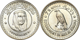 Emirate of Ajman
United Arab Emirates - Ras Al-Khaimah. Saqr Bin Muhammad al-Qasimi (1948-2010).7 1/2 Riyals 1970 

Rzadsza moneta kolekcjonerska w...