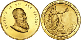 Belgium
Belgium. International Food Exhibition 1904, Brussels, gilt bronze 

Medal złocony. Piękny stan zachowania.&nbsp;

Details: 73,77 g brąz ...