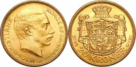 Denmark
Denmark, Christian X (19121947). 20 crowns 1914, Copenhagen 

Kilka drobnych rysek w polu, ale moneta pięknie zachowana.Friedberg 299

De...