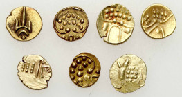 India
India XVII-XIZ centuries. Fanam, set of 7 coins 

Zestaw 7 monet. Ładne egzemplarze.&nbsp;Ciekawy zestaw.&nbsp;

Details: 2,56 g Au całość ...