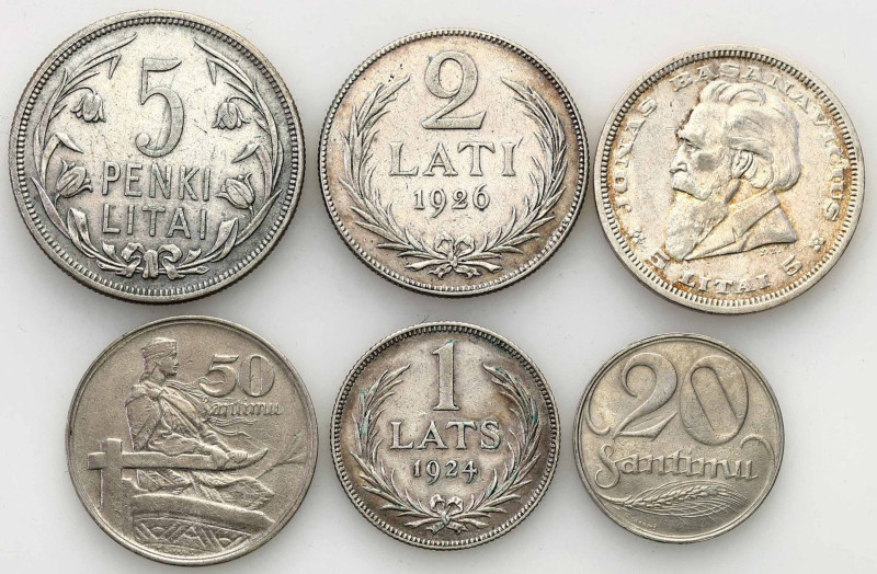 Latvia / Lithuania / Estonia
Lithuania, Latvia. 20, 50 santimu 1922, 1-5 lati 1...