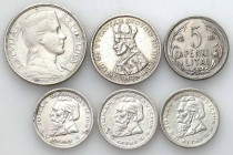 Latvia / Lithuania / Estonia
Lithuania. 5 - 10 litas 1925-1936, set of 6 coins 

Zestaw zawiera 6 monet srebrnych.

Details: 85,50 g Ag łącznie ...