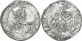 Netherlands
 Netherlands, Guelders. Thaler 1587 

Szczegóły dobrej jakości, sporo połysku, ale moneta czyszczonaDavenport 8829; Delmonte 898

Det...
