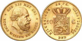 Netherlands
Netherlands. William III (18491890). 10 guilders 1875, Utrecht 

Pięknie zachowane.Friedberg 342

Details: 6,74 g Au 
Condition: 1- ...