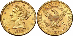 USA (United States of America)
USA / United States. dollar / $5 1881 S, San Francisco 

Ryski w polu, ale moneta ładnie zachowana.Friedberg 145

...