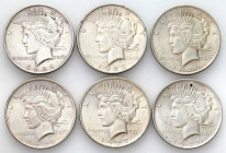 USA (United States of America)
USA / United States. Dollar 1922 - 1924, set of 6 

Monety w przedziale od 3+ do 3-, różne mennice, łącznie 6 sztuk....