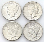 USA (United States of America)
USA / United States. Dollar 1922 - 1923, set of 4 

Monety w przedziale od 3- do 4, różne mennice, łącznie 4 sztuki....