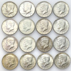 USA (United States of America)
USA / United States. 1/2 dollar 1917-1944, set of 16 coins 

Monety w przedziale od 3+ do 4, łącznie 16 sztuk.KM 142...