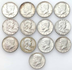 USA (United States of America)
USA / United States. 1/2 dollar 1952-1954, set of 13 coins 

Monety w przedziale od 1- do 3, łącznie 13 sztukKM# 202...