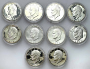 USA (United States of America)
USA / United States. Dollar 1971 - 1976, set of 10 

Srebrne monety kolekcjonerskie. Jedna sztuka wybita stemplem zw...