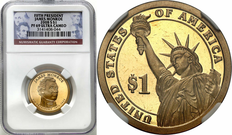 USA (United States of America)
USA / United States. 2008 Dollar James Monroe NG...