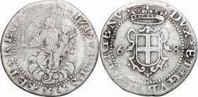 Italy
Italy, Genoa. 6/8 lire 1719 

Dość czytelny egzemplarz.KM 173; MIR 332

Details: 2,50 g Ag 
Condition: 3/3- (VF/VF-)