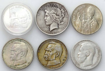 World coin sets
World - Poland, USA / United States, Russia. Silver coins, set of 6 pieces 

Zróżnicowany zestaw monet srebrnych.&nbsp;Pozycje w ró...