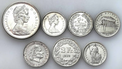 World coin sets
World - Canada, Netherlands, Switzerland, Austria, Lebanon. Silver coins, set of 7 pieces 

Zróżnicowany zestaw monet srebrnych.Poz...