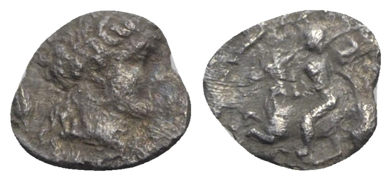 Sicily, Morgantina, c. 339/8-317 BC. AR Litra (8.5mm, 0.32g, 6h). Laureate head ...