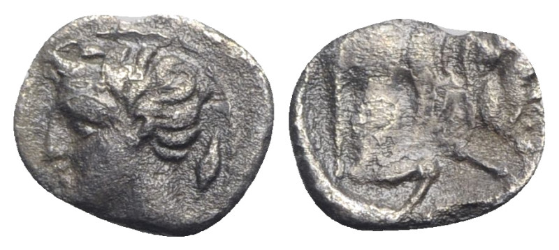 Sicily, Panormos as Ziz, c. 405-380 BC. AR Litra (10.5mm, 0.53g, 12h). Horned ma...