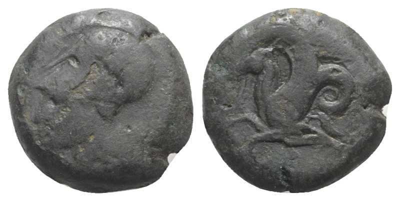 Sicily, Syracuse, 400-390 BC. Æ Hemilitron (20mm, 9.63g, 6h). Head of Athena l.,...