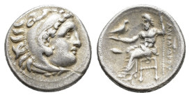 Kings of Macedon. Philip III Arrhidaios (323-317 BC). AR Drachm (16,3 mm, 4,21 g). In the name and types of Alexander III. Kolophon, c. 322-319 BC. He...