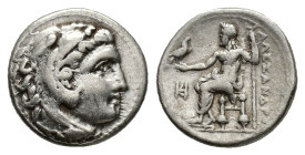 Kings of Macedon. Philip III Arrhidaios (323-317 BC). AR Drachm (16,5 mm, 4,16 g). In the name and types of Alexander III. Miletos. Struck under Asand...