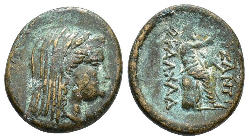 Thrace, Byzantion, c. 3rd century BC. Æ (23,00 mm, 10,20 g).  Wreathed and veile...