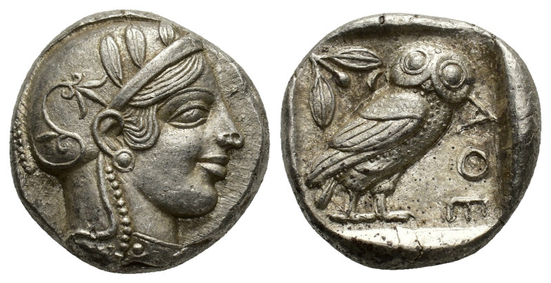 Attica, Athens, c. 460-454 BC. AR Tetradrachm (23mm, 17.20g). Head of Athena rig...