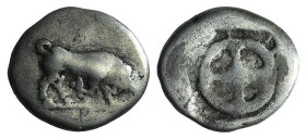Phliasia, Phlious, c. 430-420 BC. AR Drachm (18mm, 5.02g). Bull butting r. R/ Wheel of four spokes within incuse square. BCD Peloponnesos 88 ; HGC 5, ...