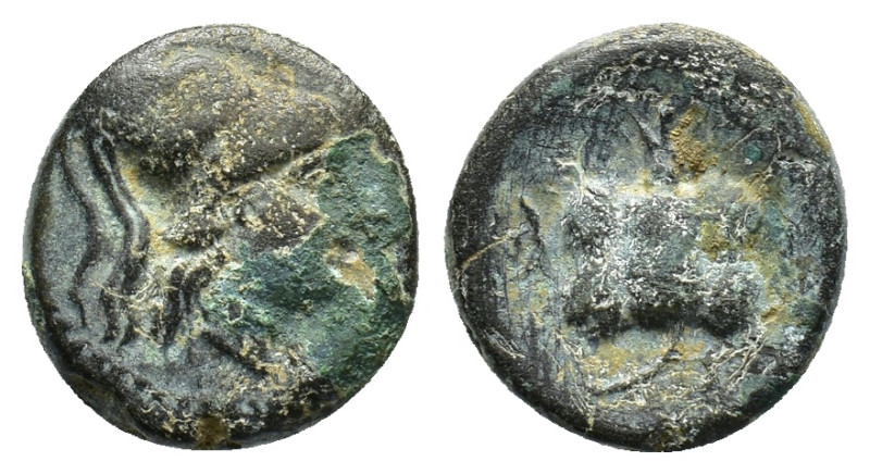Cyclades, Melos, c. 3rd-1st centuries BC. Æ (15,2 mm, 4,03 g). Helmeted male hea...