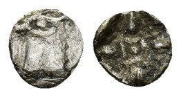 Asia Minor, Uncertain, c. 5th-4th century BC. AR Hemiobol (7mm, 0.31g). Forepart of Bull (?) head R/ Star. SNG Cop-. Fine