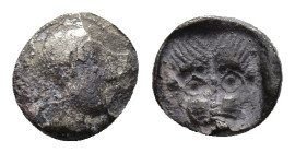 Asia Minor, Uncertain (Troas?), c. 5th-4th century BC. AR Hemiobol (9mm, 0.53g). Head of Artemis Astyrene? r. R/ Head of panther facing in incuse squa...
