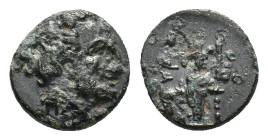 Mysia, Astyra. Tissaphernes (c. 400-395 BC). Æ (11mm, 1.49g). Bare head r. R/ Cult statue of Artemis Astyra. SNG BnF 124A. Good Fine