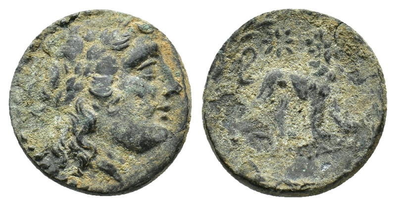 Ionia, Miletos, c. 350-325 BC. Æ (17,5 mm, 3,91 g). Laureate head of Apollo r. R...