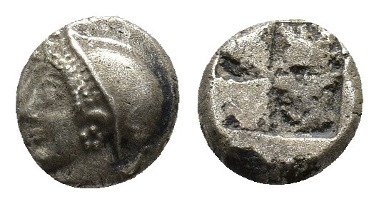 Ionia, Phokaia, c. 510-494 BC. AR Diobol (8.5mm, 1.34g). Female head l., wearing...